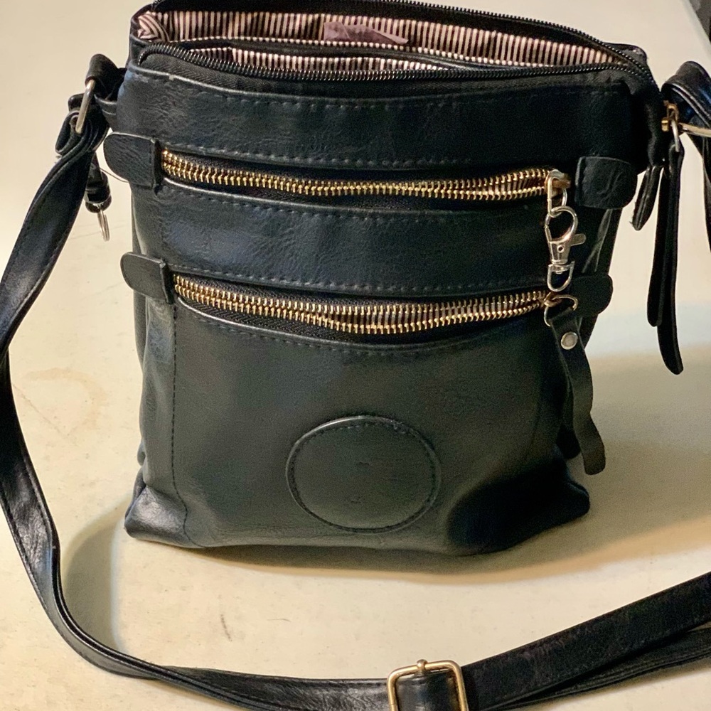 Black Leather Crossbody Bag